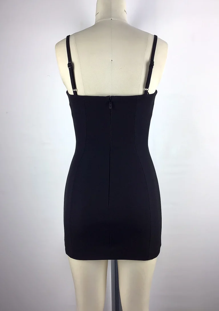 black cutout bodycon mini dress back