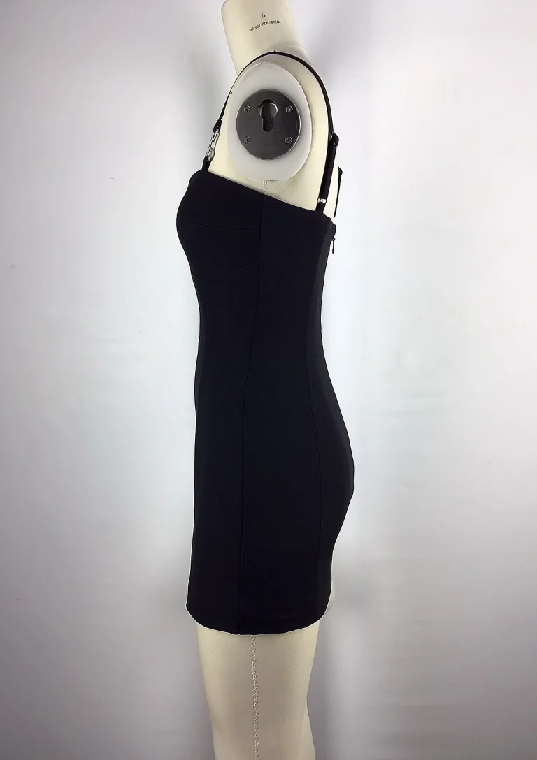 black cutout bodycon mini dress side