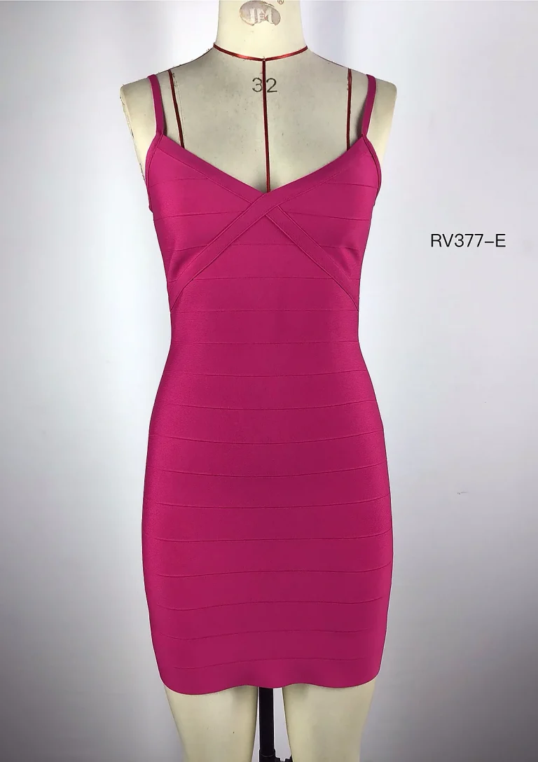 fuchsia strap mini dress front
