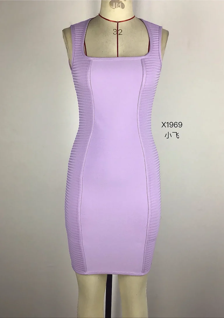lilac sleeveless bodycon dress back