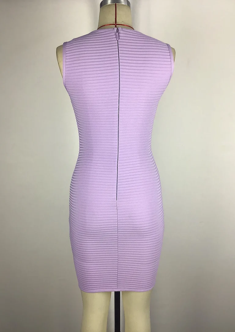 lilac sleeveless bodycon dress side