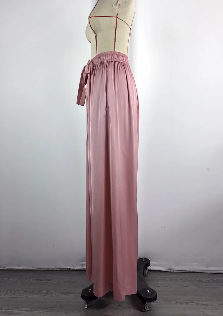 pink wide leg pants side
